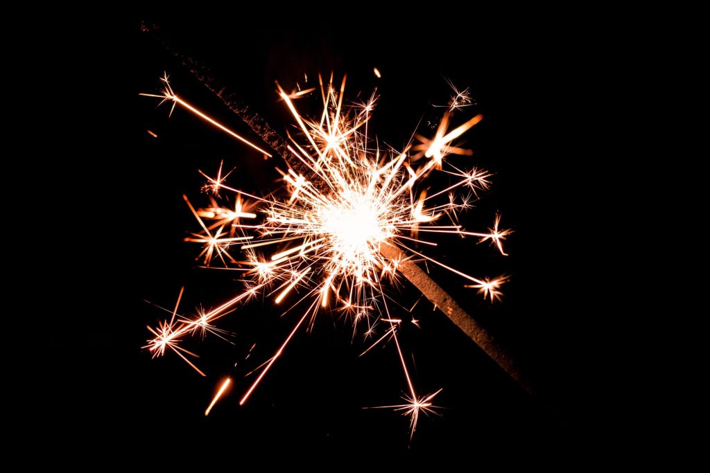 picture of sparkler on dark background